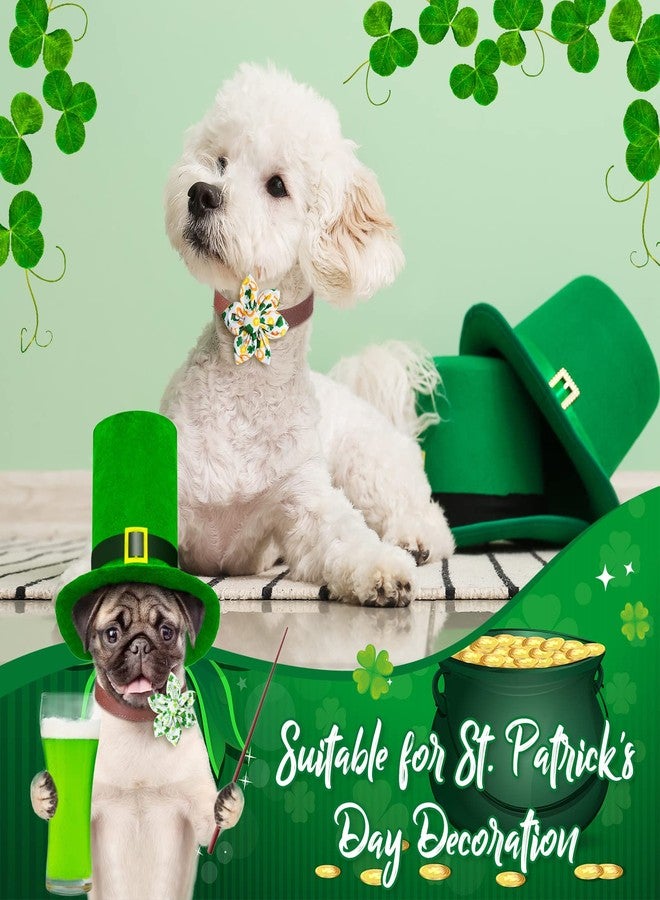 Jexine 60 Pieces St. Patrick's Dog Collar Flowers Bulk Clover Pet Bow Ties Charms Grooming for Dog Accessories Small Medium Large Cat Puppy Collar Attachment St. Patrick's Day Costume - Image 4